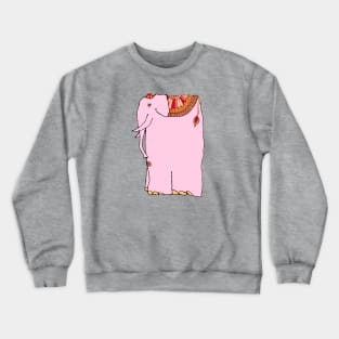 Fanciful pink elephant wearing colorful blanket - for those who say I Love Elephants. Crewneck Sweatshirt